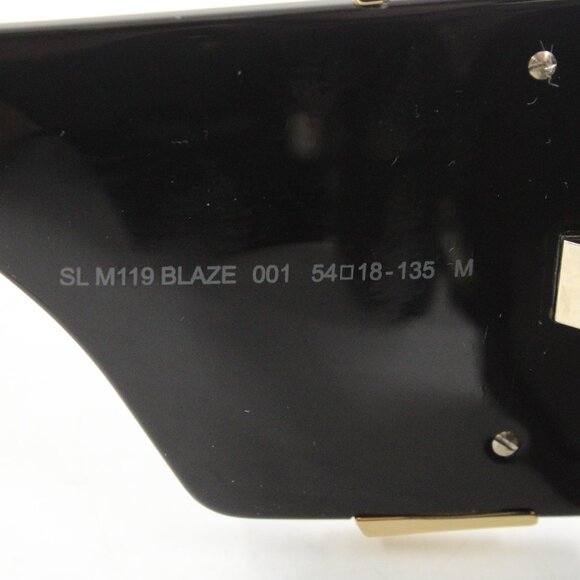 Pre-Owned Saint Laurent SLM119 Blaze Oversized Cat Eye Sunglasses in Black/Gold - Picture 10 of 12